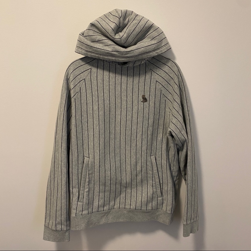 OVO Pinstripe Hoodie Mens Large - Picture 1 of 4
